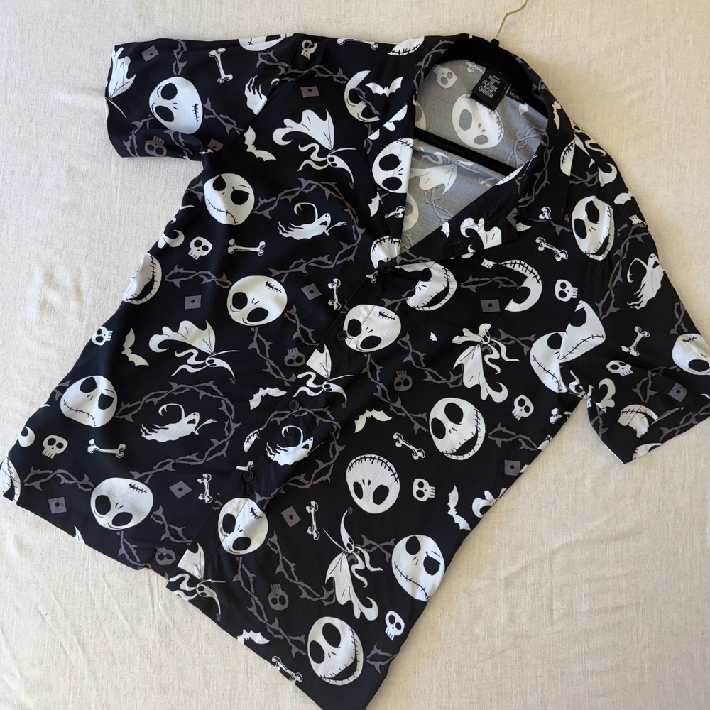 Disney Nightmare Before Christmas Jack Skellington Button Down Shirt Medium